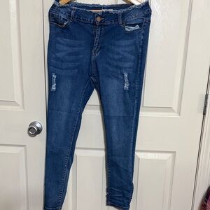 BAMBOO Dark Blue Skinny Jeans for Women